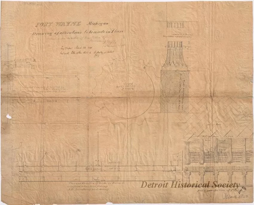 Drawing, Architectural - Fort Wayne, Michigan,
Drawing of Alterations to be Made in Floors