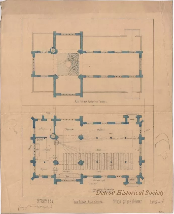 Drawing, Architectural - Sketches No. 1, Plan Through Aisle Windows,
Church of the Epiphany