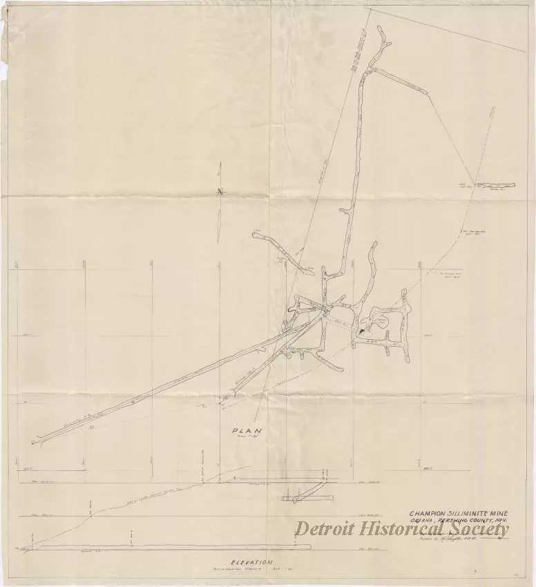 Map - Champion Sillimanite Mine, Oreana, Pershing County, Nev.