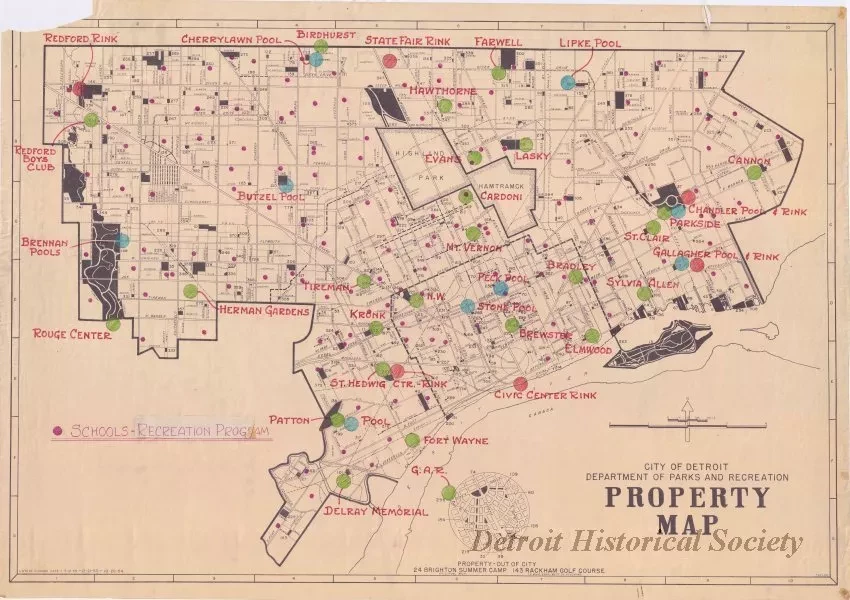 Map - City of Detroit 
Department of Parks and Recreation
Property Map - Schools Recreation Program