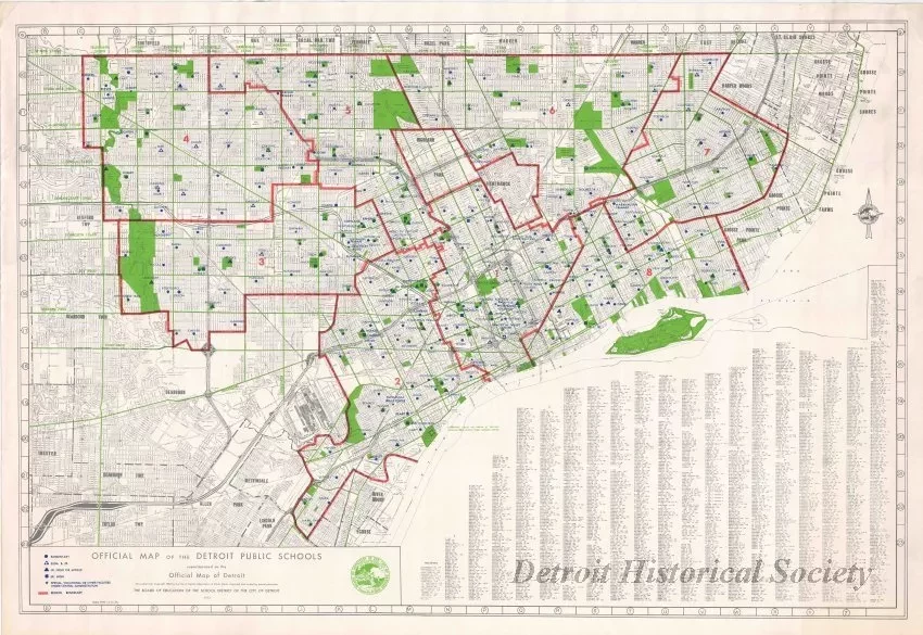 Map - Official Map of the Detroit Public Schools