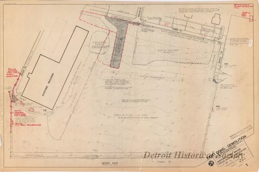 Blueprint - Exist. Cond. - Demolition, 
Historic Fort Wayne Parade Grounds Construction
