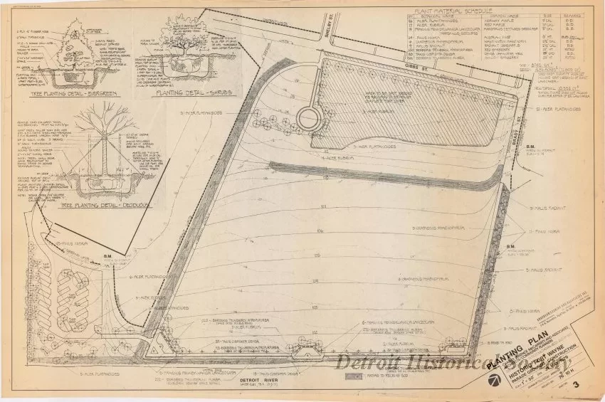 Blueprint - Planting Plan,
Historic Fort Wayne Parade Grounds Construction
