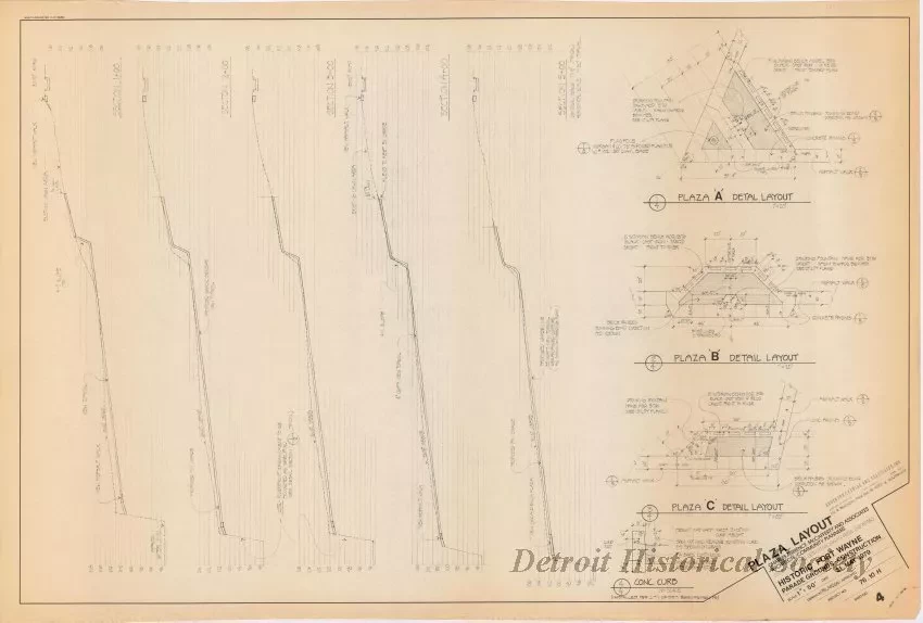 Blueprint - Plaza Layout,
Historic Fort Wayne Parade Grounds Construction