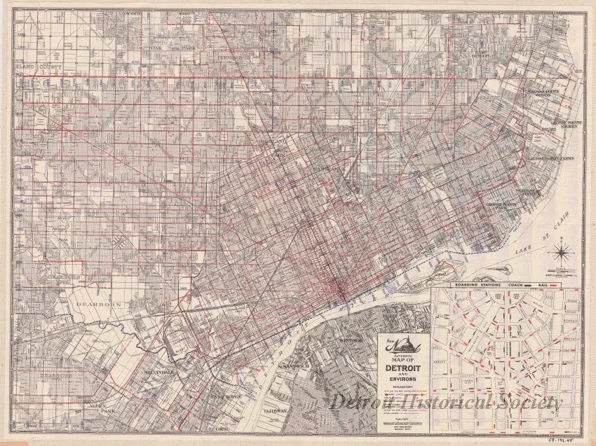 Map - New National Authentic Map of Detroit and Environs