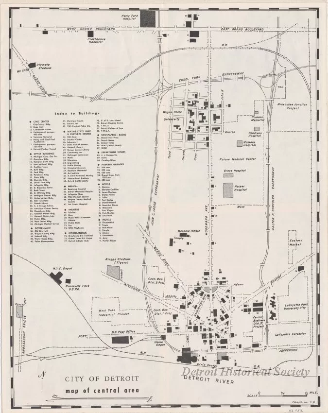 Map - City of Detroit - Map of Central Area