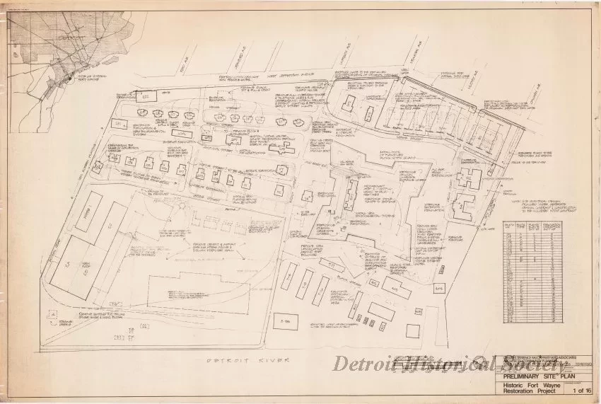 Blueprint - Preliminary Site Plan,
Historic Fort Wayne Restoration Project