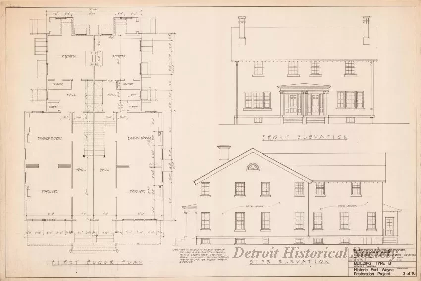 Blueprint - Building Type B,
Historic Fort Wayne Restoration Project