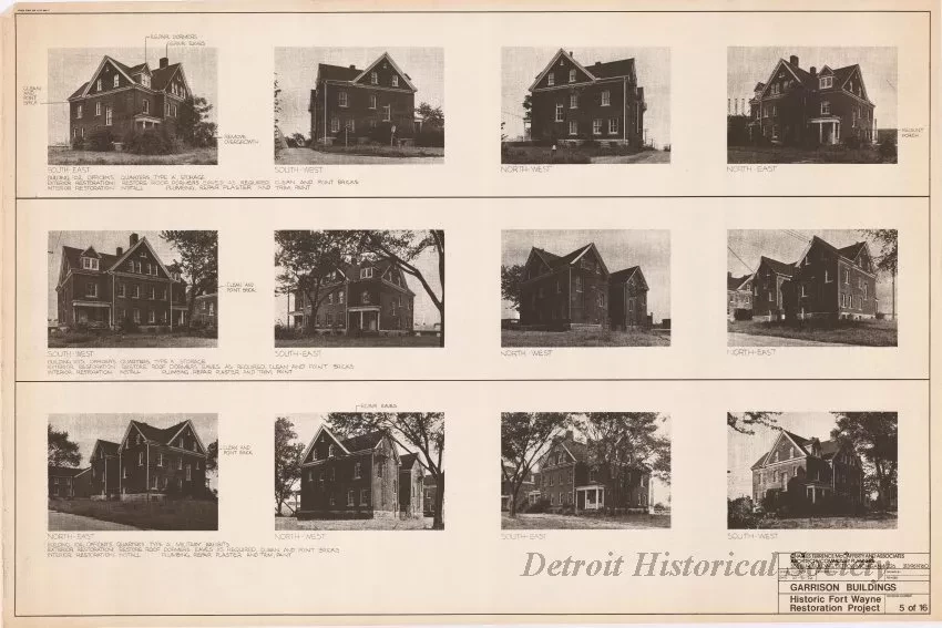 Blueprint - Garrison Buildings [Nos. 102, 103, 104],
Historic Fort Wayne Restoration Project