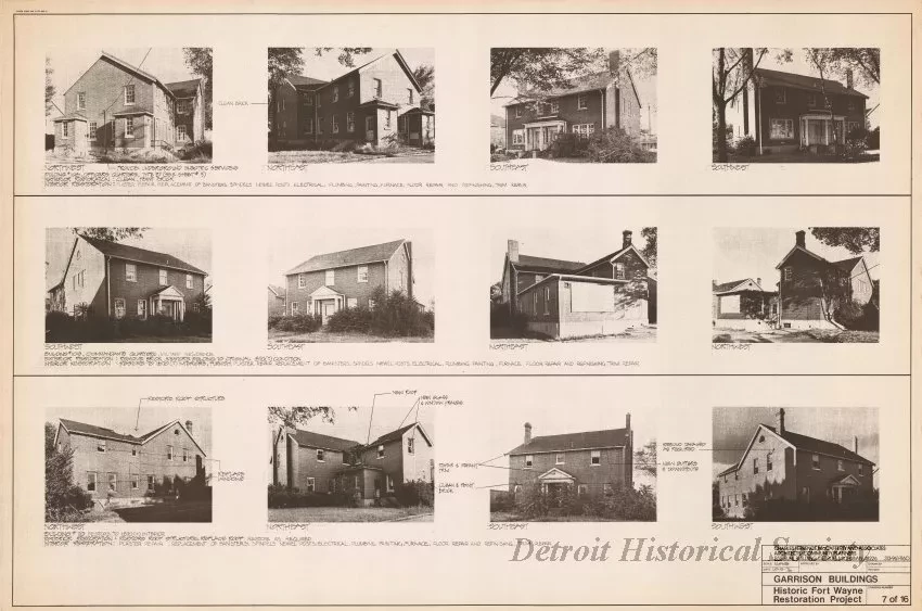 Blueprint - Garrison Buildings [Nos. 108, 109, 110],
Historic Fort Wayne Restoration Project