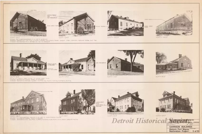 Blueprint - Garrison Buildings [Nos. 202, 205, 207],
Historic Fort Wayne Restoration Project