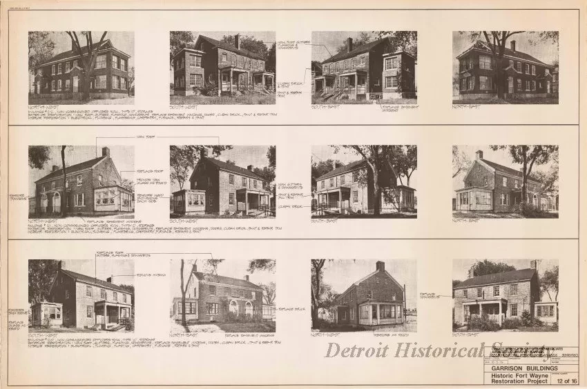 Blueprint - Garrison Buildings [Nos. 210, 211, 212],
Historic Fort Wayne Restoration Project
