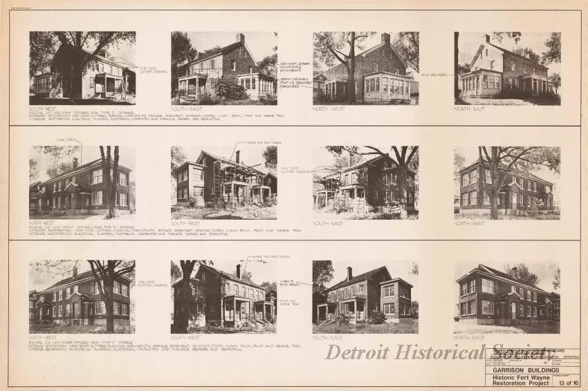 Blueprint - Garrison Buildings [Nos. 213, 214, 215],
Historic Fort Wayne Restoration Project