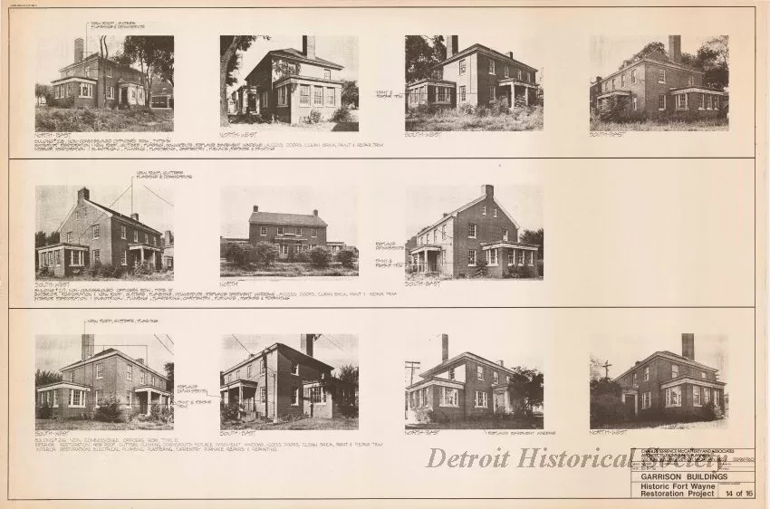 Blueprint - Garrison Buildings [Nos. 216, 217, 218],
Historic Fort Wayne Restoration Project