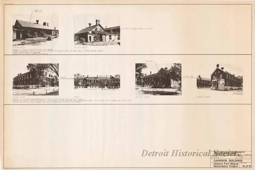 Blueprint - Garrison Buildings [Nos. 313 and 314],
Historic Fort Wayne Restoration Project