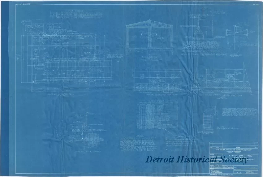 Blueprint - Detroit Boat Yard - 
Boatshed, Paving and Trackwork, 
Electrical