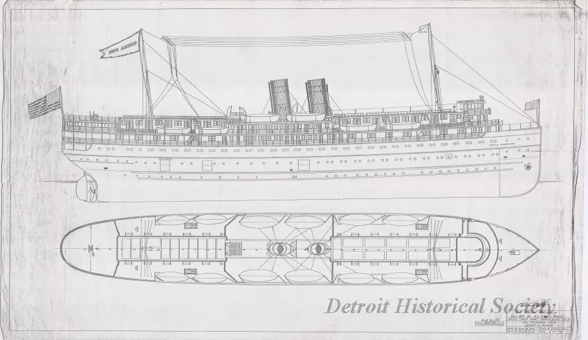 Drawing, Technical - SS South American,
Built in 1915 by G. L. [Great Lakes] Engineering Works