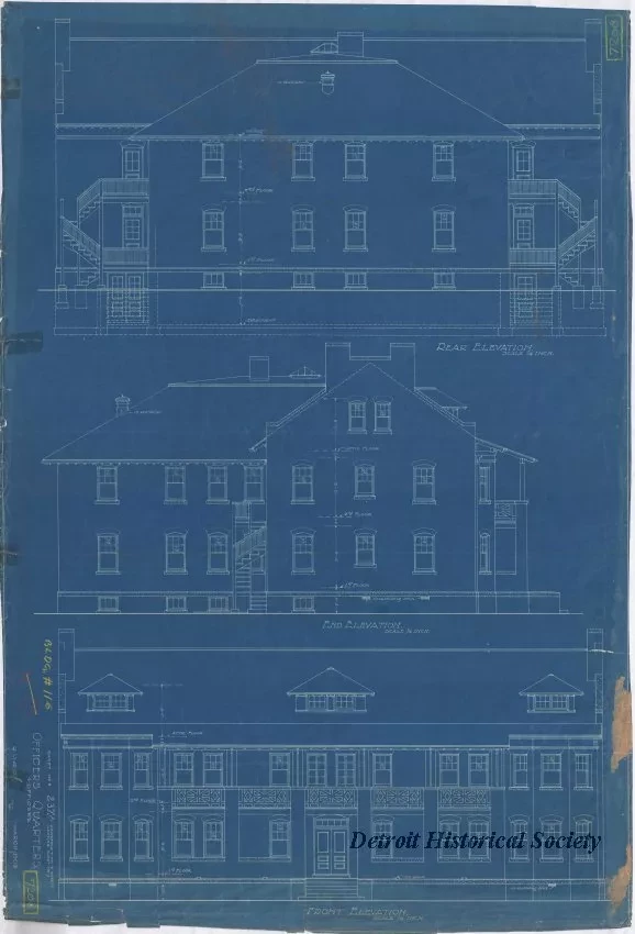 Blueprint - Officers Quarters - 4 Officers
[Building No. 116]