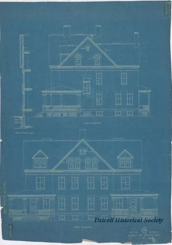 Blueprint - Double Set Officer's Qrs.
[Building Nos. 102, 103, 104]