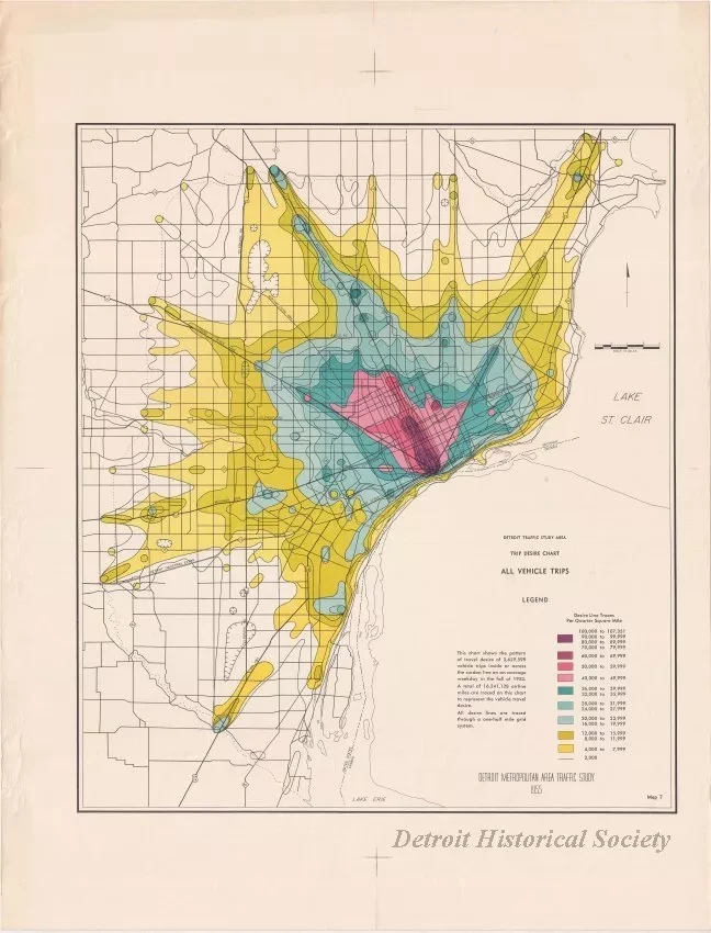 Map - Detroit Traffic Study Area,
Trip Desire Chart - All Vehicle Trips