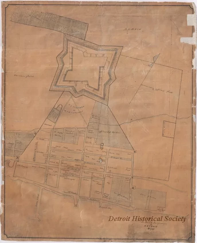 Map - The Town and Fortifications of Detroit AD 1796, 
City of Detroit AD 1845