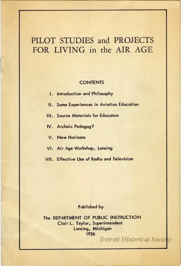 Leaflet - Pilot Studies and Projects for Living in the Air Age