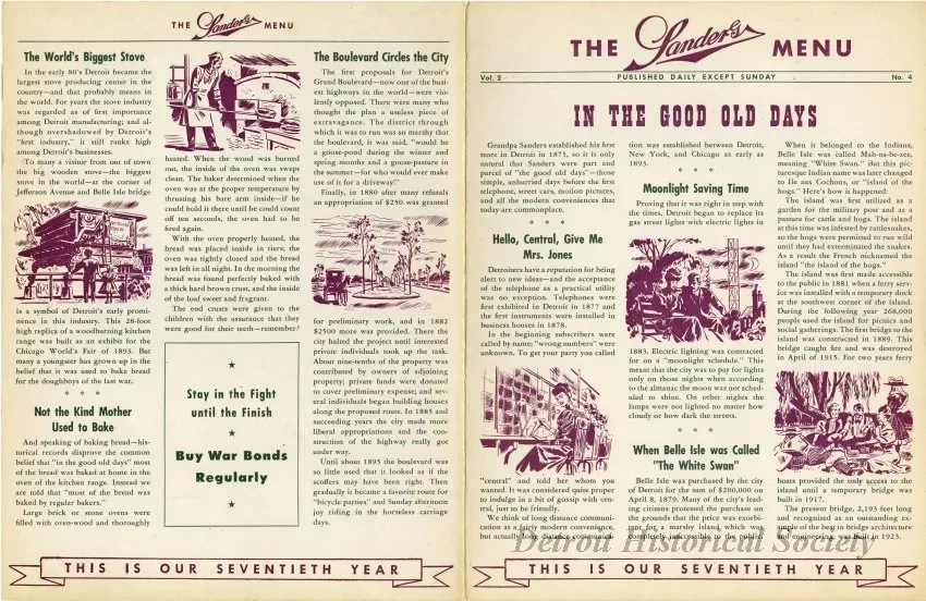 Menu - The Sanders Menu, Vol. 2, No. 4