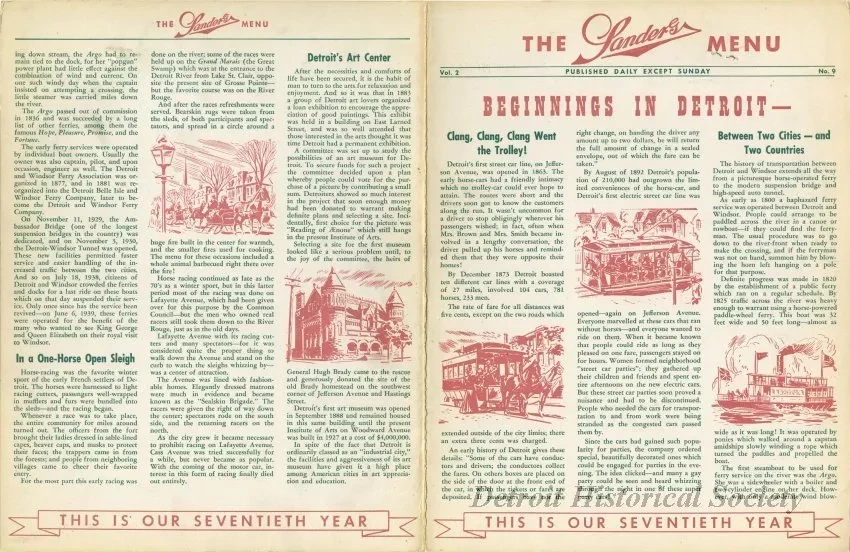 Menu - The Sanders Menu, Vol. 2, No. 9