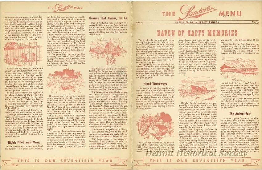 Menu - The Sanders Menu, Vol. 2, No. 16