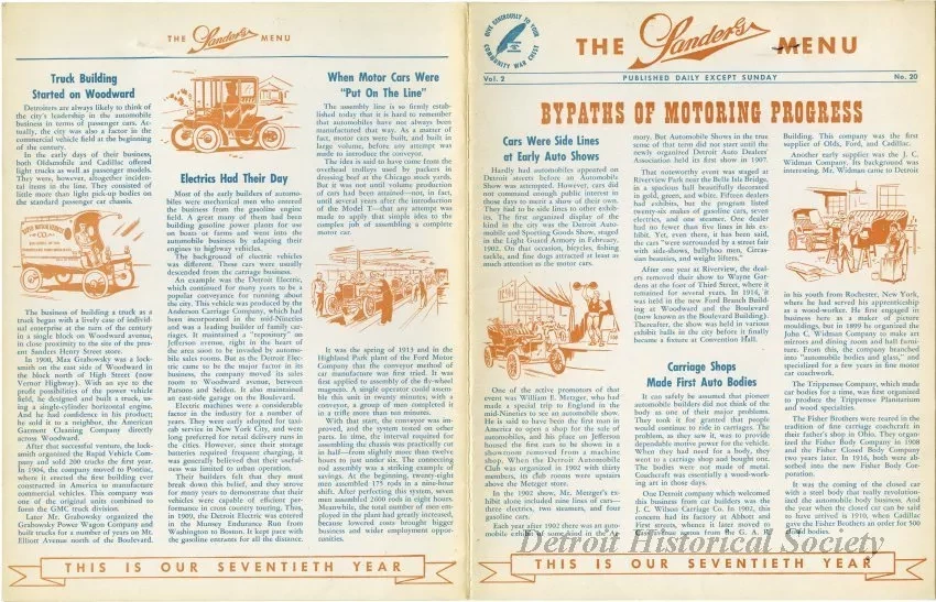 Menu - The Sanders Menu, Vol. 2, No. 20