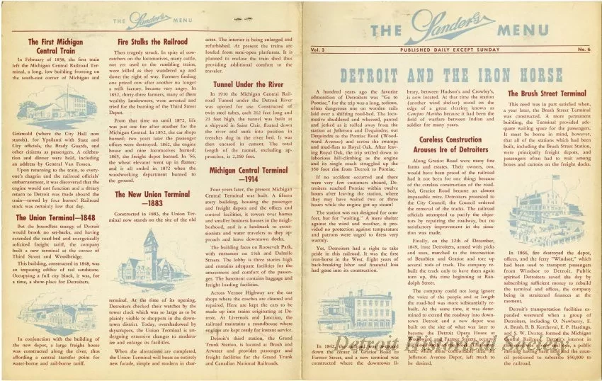 Menu - The Sanders Menu, Vol. 3, No. 6