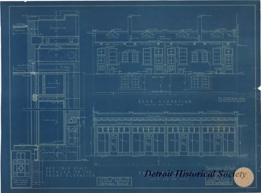 Blueprint - Store Building for Grabow Brothers, 
Hamtramck, Michigan