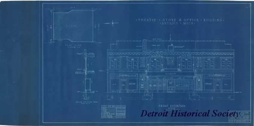 Blueprint - Theatre, Store & Office Building,
Detroit, Michigan