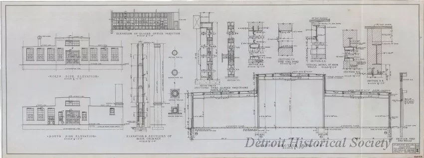 Drawing, Architectural - Branch Factory at Hillsdale, Michigan,
for Richard Bros. Die Works, Detroit, Michigan