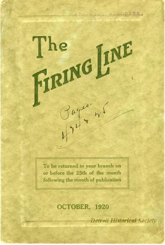 Magazine - The Firing Line, vol. 6, no. 10, October 1920