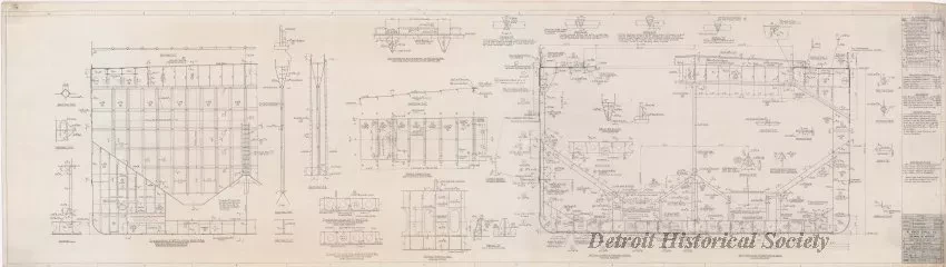 Drawing, Technical - SS Detroit Edison Lengthening -
Midship Section and Transverse Bulkhead