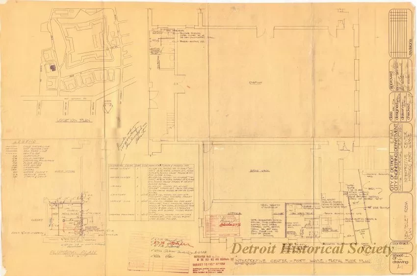 Blueprint - Interpretive Center, Historic Fort Wayne - 
New Toilet Room