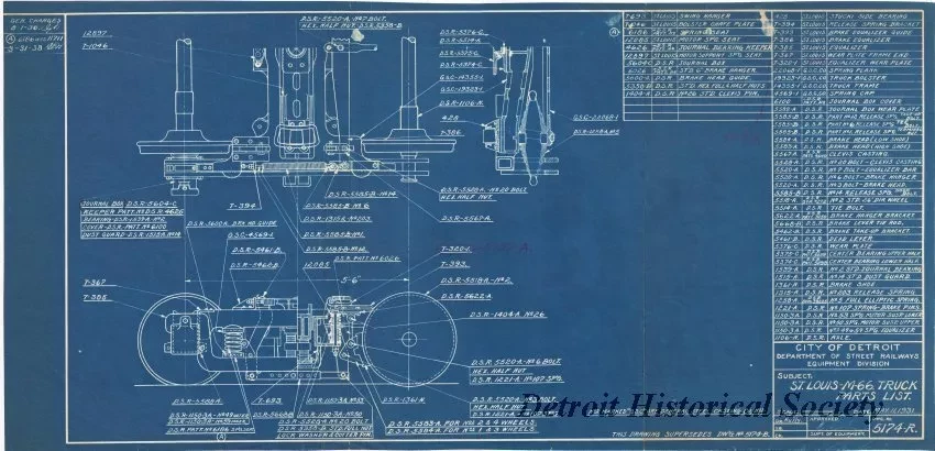 Blueprint - St. Louis - M-66 Truck Parts List