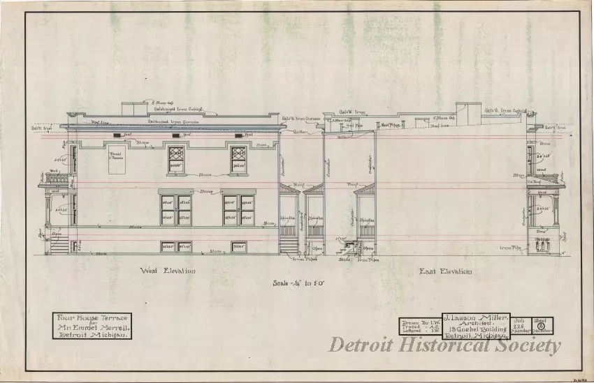 Drawing, Architectural - West Elevation,
East Elevation