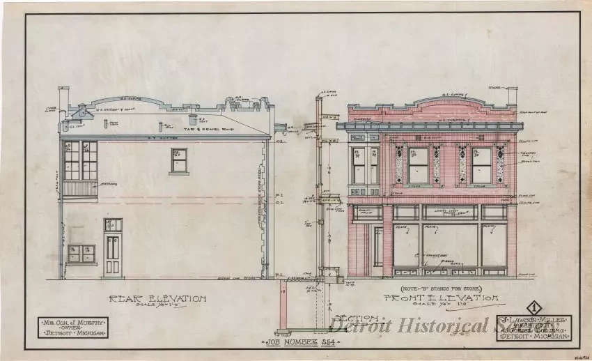 Drawing, Architectural - Rear Elevation,
Front Elevation