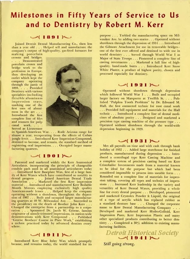 Pamphlet - We Congratulate Our Chief, Robert M. Kerr On this, his Fiftieth Business Anniversary