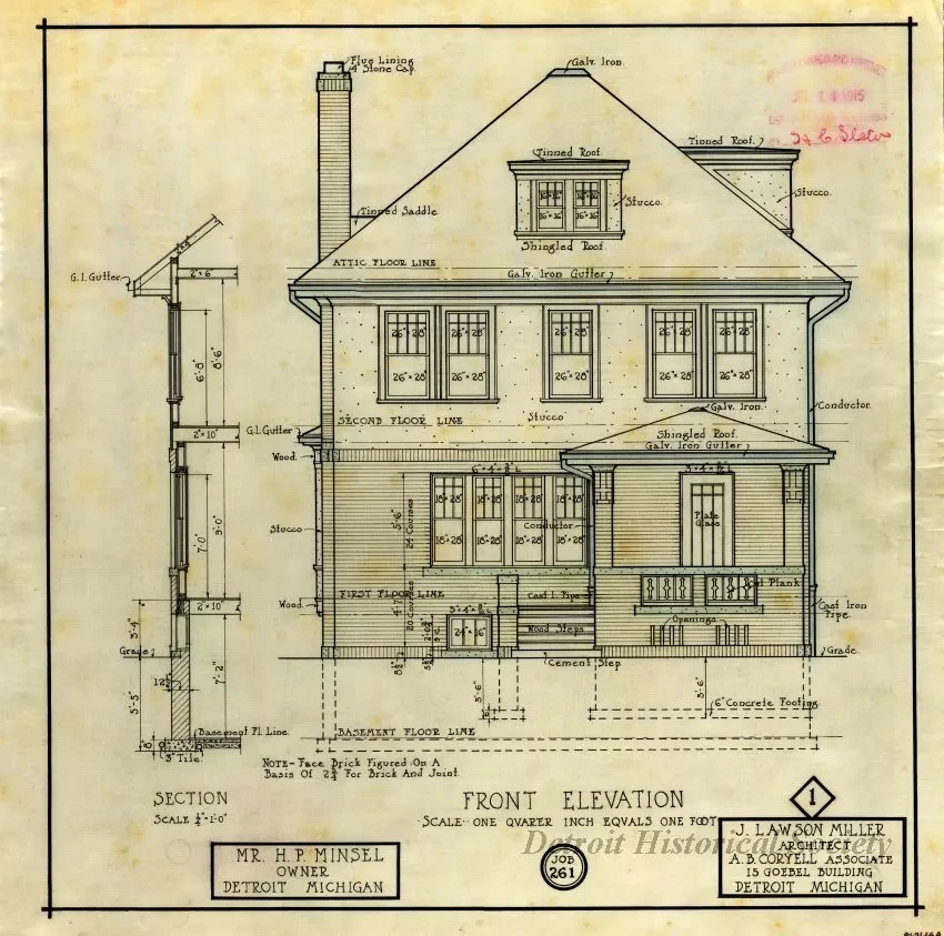 Drawing, Architectural - Front Elevation