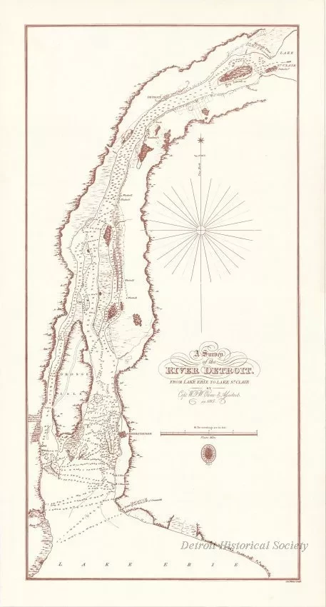 Chart, Navigational - A Survey of the River Detroit from Lake Erie to Lake St. Clair