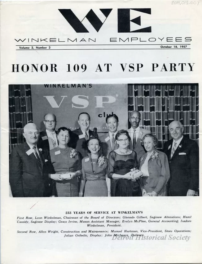 Newsletter - WE Winkelman Employees, Vol. 2, No. 3
October 18, 1957