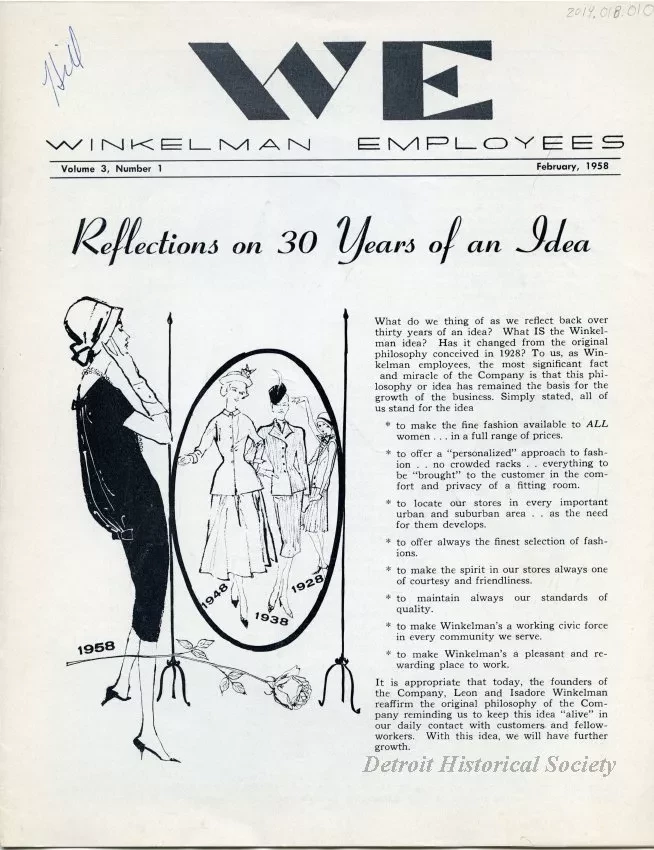 Newsletter - WE Winkelman Employees, Vol. 3, No. 1
February, 1958