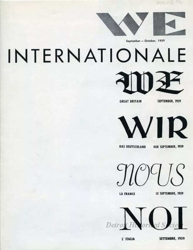 Newsletter - WE Winkelman Employees
September - October, 1959
