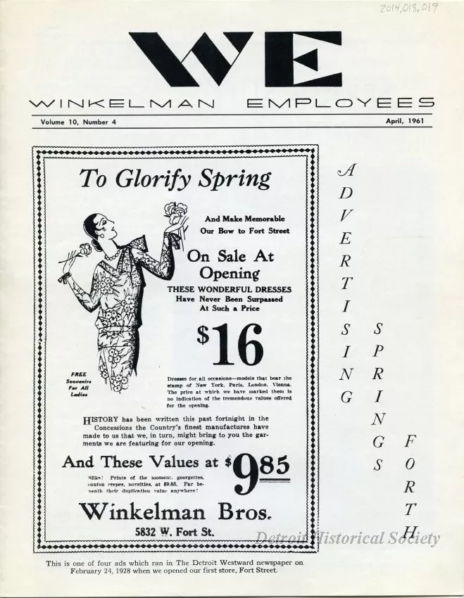 Newsletter - WE Winkelman Employees, vol. 10, no. 4
April, 1961
