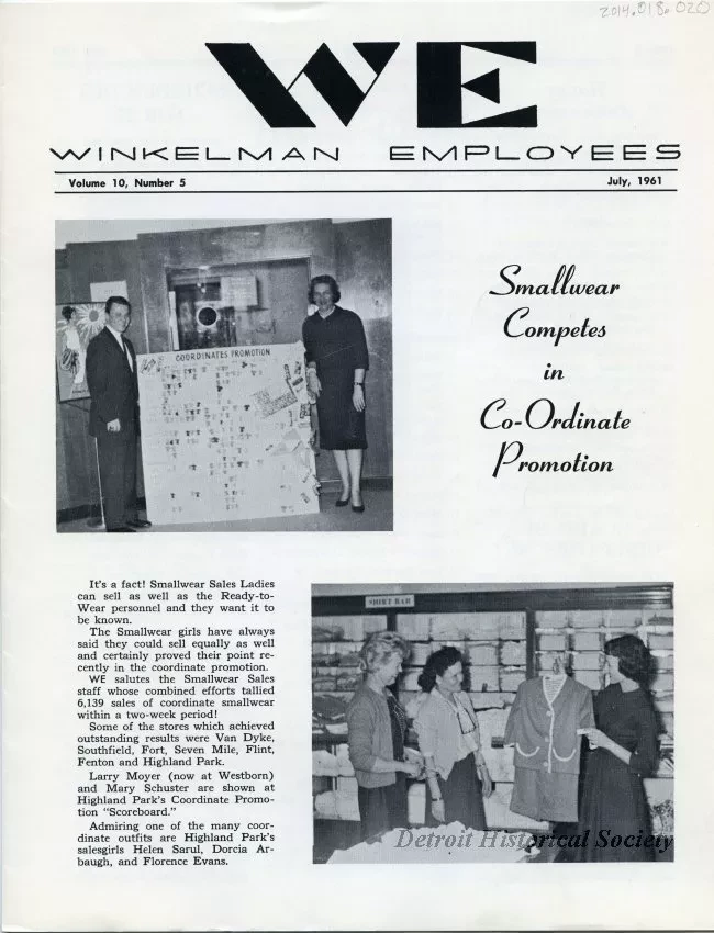 Newsletter - WE Winkelman Employees, vol. 10, no. 5
July, 1961