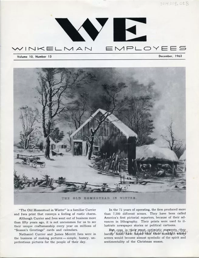 Newsletter - WE Winkelman Employees, vol. 10, no. 13
December, 1963