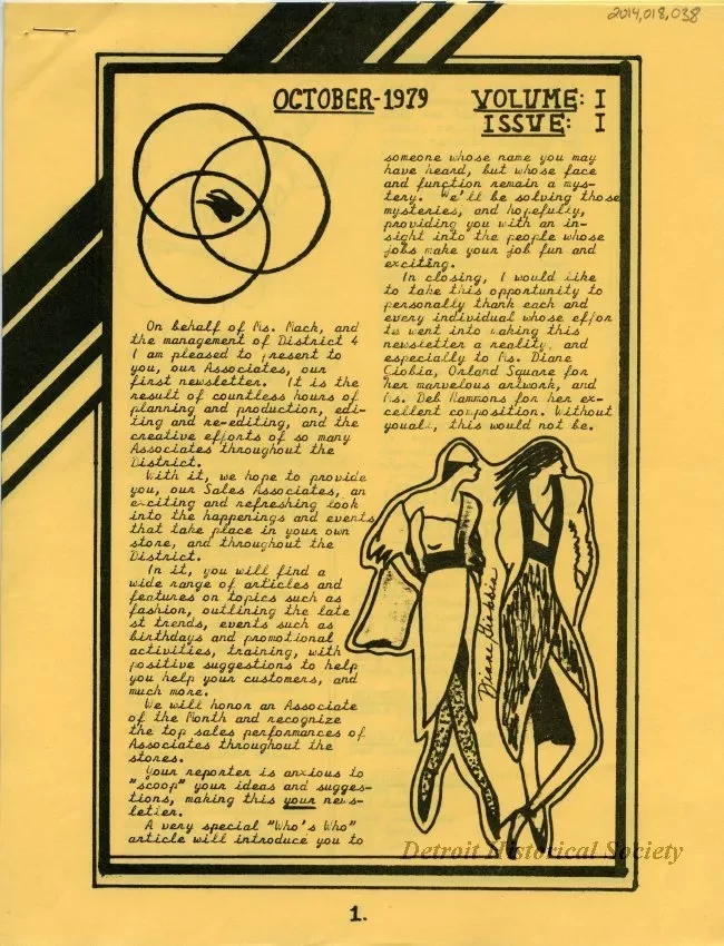 Newsletter - Vol. 1, no. 1
October, 1979
